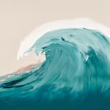 "Santa Cruz Swell" - Original Painting in blue by Caryn Owen