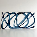 "Indigo Cell Landscape 2" - Original Painting in blue by Mary Gaspar