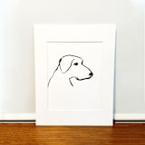 "Dog II" - Original Painting in black by Teju Reval