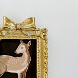 "Miniature Deer" - Original Painting in brown by Teju Reval