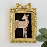 "Miniature Deer" - Original Painting in brown by Teju Reval