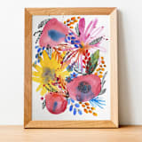 "Watercolor Flowers Original Painting" - Original Painting in multicolor by Alexandra Dzh