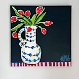 "Midnight Tulips" - Original Painting in blue by Nicole Simms