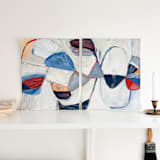 "Gather Round 2" - Original Painting in multicolorassorted-colors by Mary Gaspar