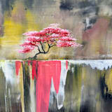 "Awakening" - Original Painting in green by Jon Leafstedt