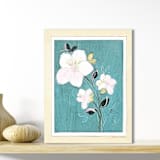 "Flower ll" - Original Painting in white by AlisonJerry