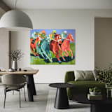 ""Place Your Bets" - 60 x 48 - Original Painting" - Original Painting in multicolor by Sarah Mankin