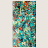 "Aquatic Blooms | Oversized Painting on Canvas" - Original Painting in green by Carmen Guedez