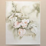 "Bougainvillea in green" - Original Painting in green by Angele Kamp