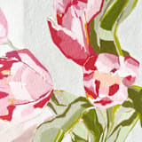 "Fresh Tulips in a Vase Original Gouache painting" - Original Painting in pink by Lucrecia Caporale