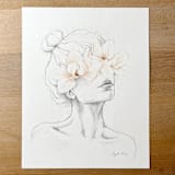 "Flora Donna 03" - Original Painting in beige by Angele Kamp