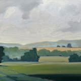 "Late Fog" - Original Painting in gray by Stephanie Goos Johnson