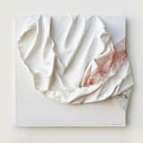 "Sculptural Linen Series: Muriel" - Original Painting in white by robyn lomauro
