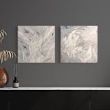 "Plum Neutral II" - Original Painting in gray by Teodora Guererra