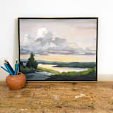 "Pinnacle Peak" - Original Painting in gray by Stephanie Goos Johnson