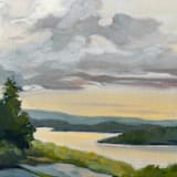 "Pinnacle Peak" - Original Painting in gray by Stephanie Goos Johnson