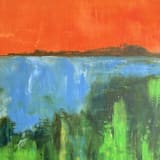 "Middle Waters" - Original Painting in orange by Jon Leafstedt