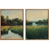 "Autumn River" - Original Painting in green by Wendy Keller