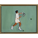 "Backhand" - Original Painting in green by Nicole Simms