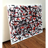 "Against The Current 3" - Original Painting in red by Carrie Cantwell