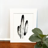 "Cactus" - Original Painting in black by Teju Reval