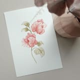 "Bougainvillea flowers watercolor painting" - Original Painting in pink by Angele Kamp