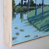 "Under the Trees (Framed)" - Original Painting in blue by Lottie Aldarwish