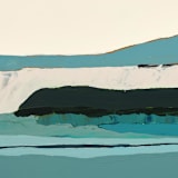 "The Golden Bluffs" - Original Painting in blue by Caryn Owen