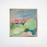 "Earth and Sky Abstract Landscape" - Original Painting in green by Hilary L Hahn