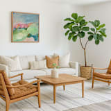 "Earth and Sky Abstract Landscape" - Original Painting in green by Hilary L Hahn