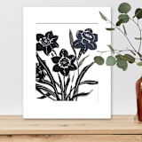 "Modern Daffodil" - Original Painting in black by AlisonJerry