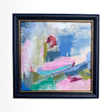 ""An Offering of Color" - 13 x 13 - Framed Original Painting" - Original Painting in multicolor by Sarah Mankin