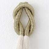 "Small Love Knot wall sculpture in Gold" - Original Painting in gold by Bharti Trivedi