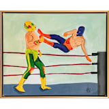 "Air Lucha" - Original Painting in multicolorassorted-colors by Nicole Simms