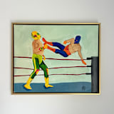"Air Lucha" - Original Painting in multicolorassorted-colors by Nicole Simms