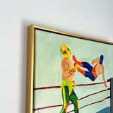 "Air Lucha" - Original Painting in multicolorassorted-colors by Nicole Simms