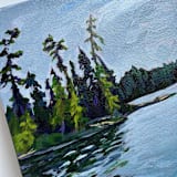 "'Sawbill Trail' original painting" - Original Painting in blue by Holly Whitcomb