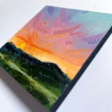 "Mini Sunset Oil Painting" - Original Painting in multicolorassorted-colors by Holly Whitcomb