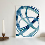 "Ocean Cell 6" - Original Painting in blue by Mary Gaspar