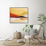 "Glowing Sunset" - Original Painting in brown by Shina Choi