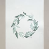 "Magnolia leaves wreath" - Original Painting in green by Angele Kamp