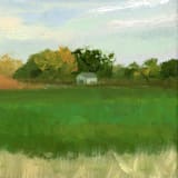 "October Harvest" - Original Painting in green by Kat Roberts