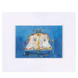 "Cupcake & Adel" - Original Painting in multicolorassorted-colors by CONNIE COLLUM