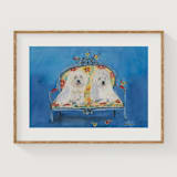 "Cupcake & Adel" - Original Painting in multicolorassorted-colors by CONNIE COLLUM