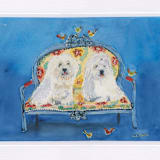 "Cupcake & Adel" - Original Painting in multicolorassorted-colors by CONNIE COLLUM