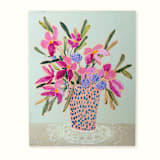 "Lace & Flowers No. 1" - Original Painting in pink by Lottie Aldarwish