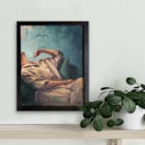 "I'm Fine" - Original Painting in blue by Wendy Keller