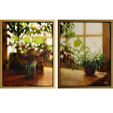 "Sunny Window" - Original Painting in brown by Wendy Keller