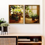 "Sunny Window" - Original Painting in brown by Wendy Keller