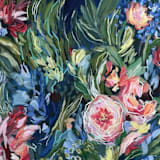 ""Night Blooms" - 48 x 36 - Original Painting" - Original Painting in multicolor by Sarah Mankin